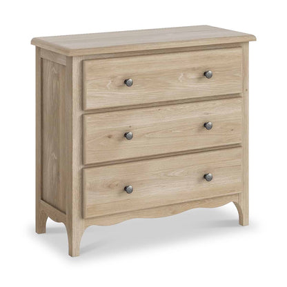 ROS-OUT-00259 Grade-C1 Roseland Furniture Celine Washed Oak 3 Drawer Chest RRP £269.95