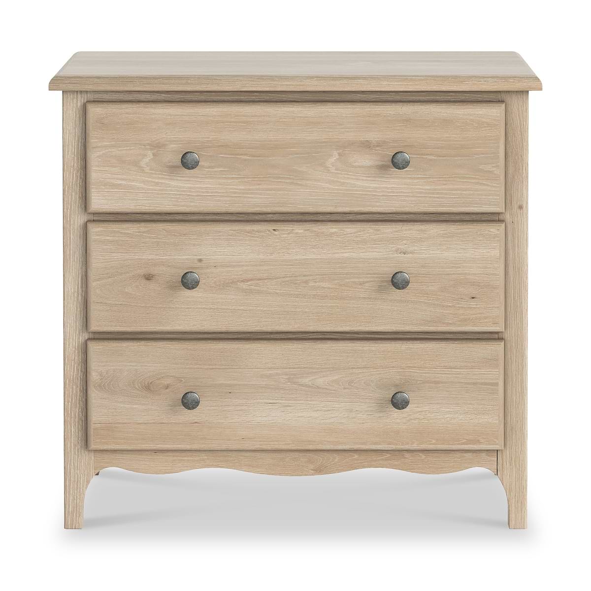 ROS-OUT-00243 Grade-C1 Roseland Furniture Celine Washed Oak 3 Drawer Chest RRP £269.95