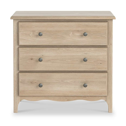 ROS-OUT-00243 Grade-C1 Roseland Furniture Celine Washed Oak 3 Drawer Chest RRP £269.95