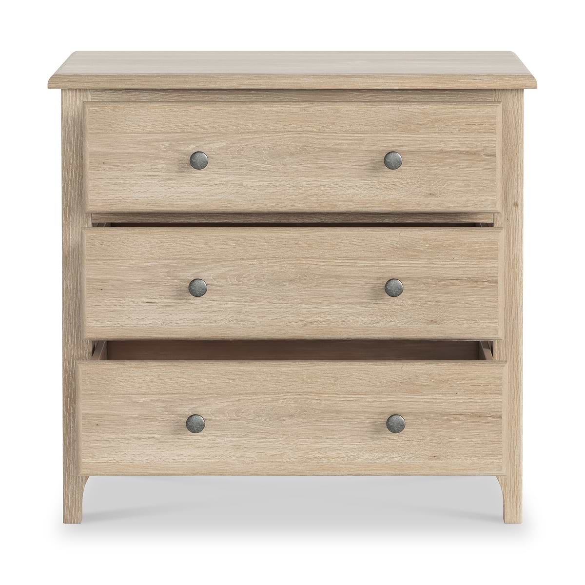 ROS-OUT-00259 Grade-C1 Roseland Furniture Celine Washed Oak 3 Drawer Chest RRP £269.95
