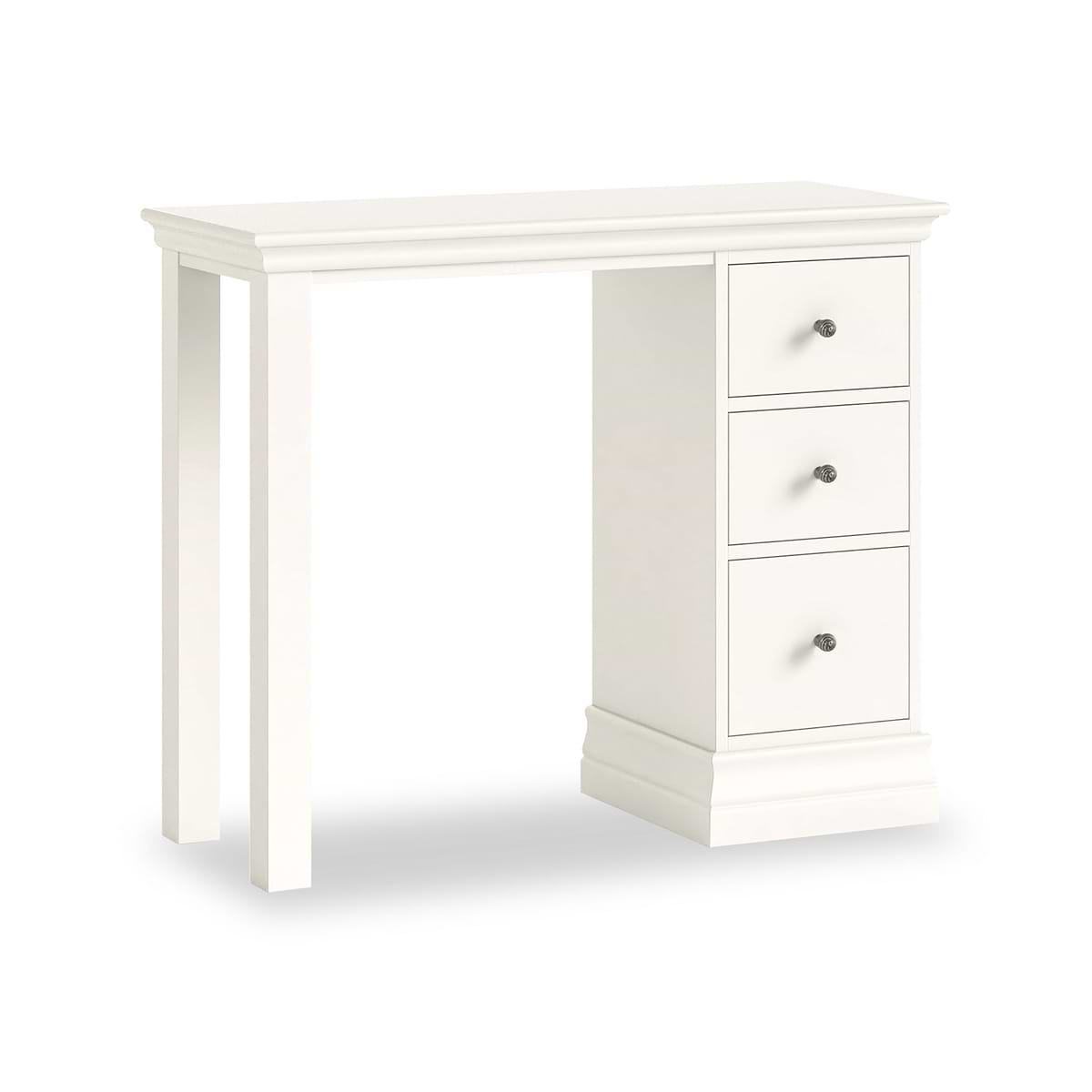 ROS-OUT-00317 Grade-C0 Roseland Furniture Ingleby Single Pedestal Dressing Table - Coconut White RRP £299.95