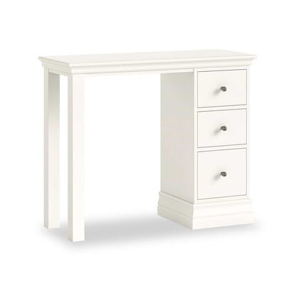 ROS-OUT-00317 Grade-C0 Roseland Furniture Ingleby Single Pedestal Dressing Table - Coconut White RRP £299.95