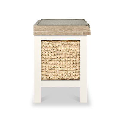 ROS-OUT-00318 Grade-B Roseland Furniture Farro Basket Storage Bench Coconut White RRP £169.95