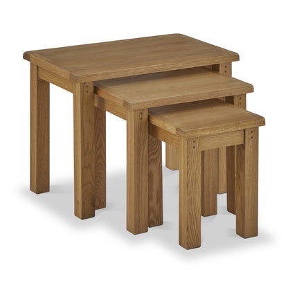 ROS-OUT-00382 Grade-C1 Roseland Furniture Broadway Oak Nest of Tables RRP £284.95