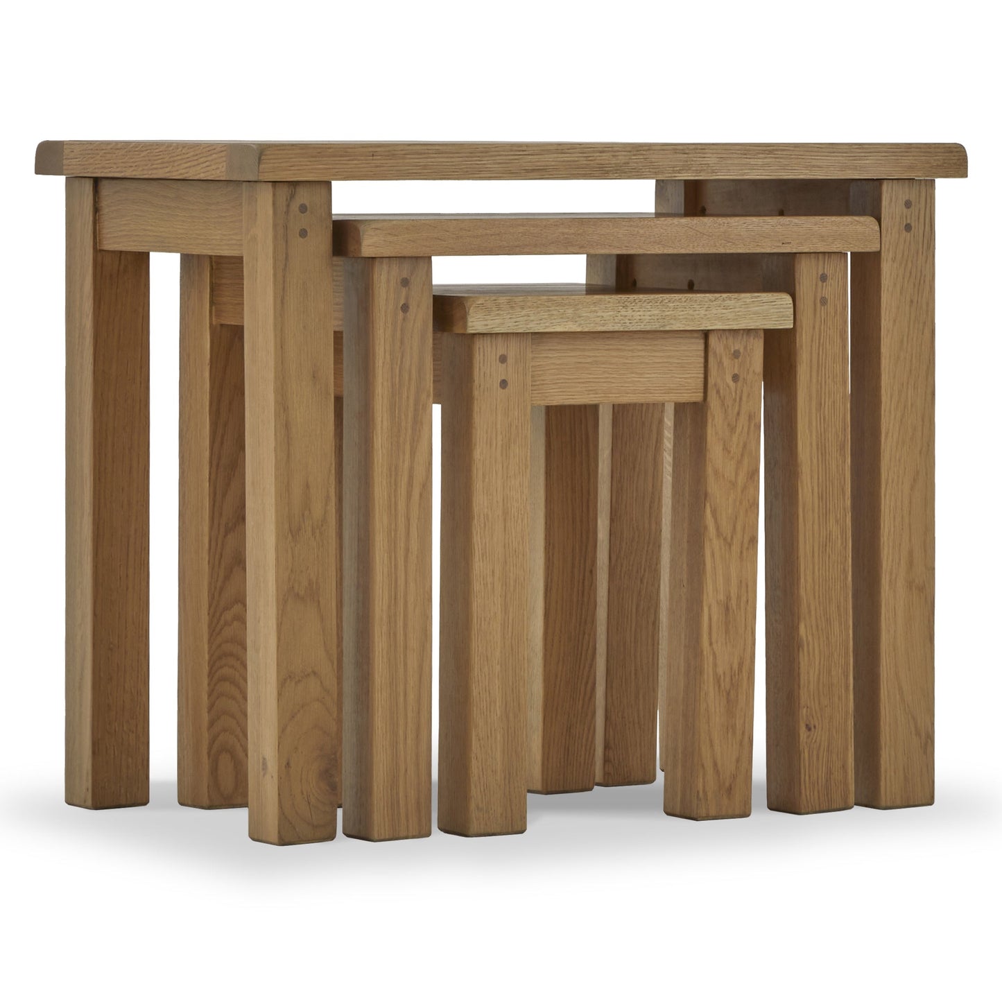 ROS-OUT-00382 Grade-C1 Roseland Furniture Broadway Oak Nest of Tables RRP £284.95