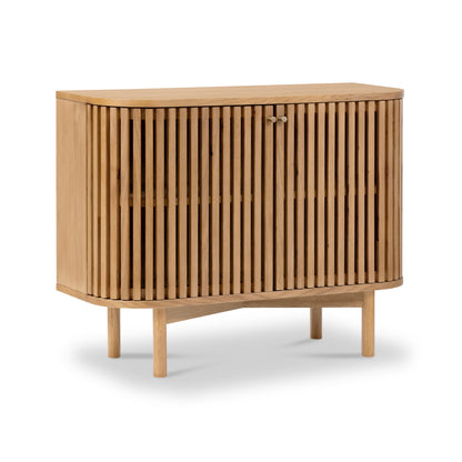 ROS-OUT-00214 Grade-C3 Roseland Furniture Shorwell Oak Slatted Small Sideboard RRP £334.95