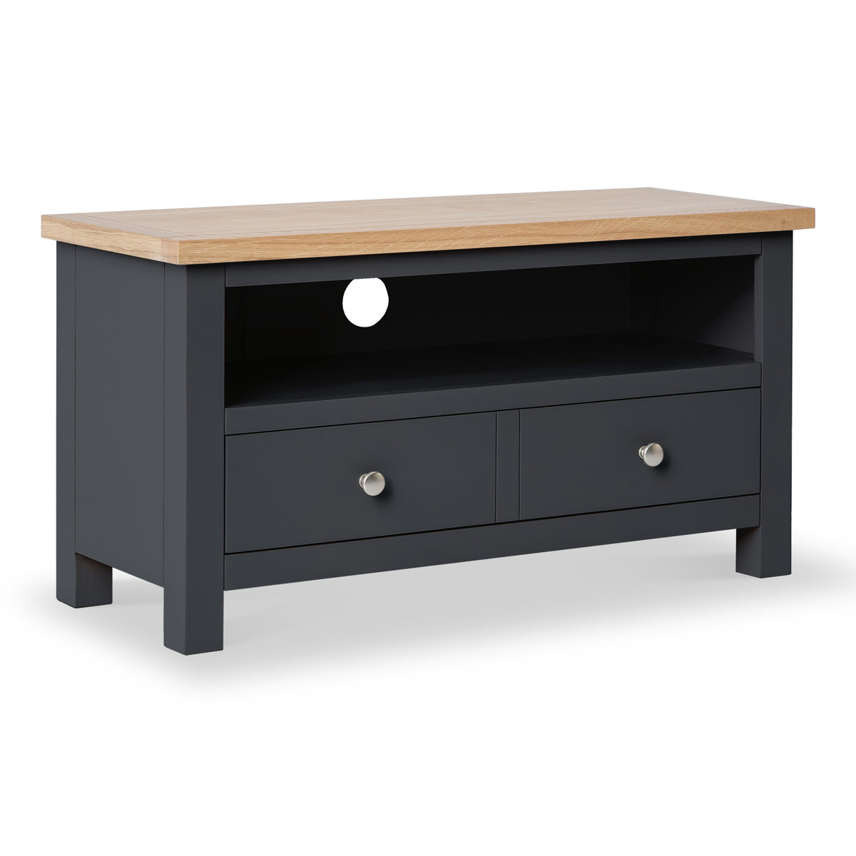 ROS-OUT-00274 Grade-C0 Roseland Furniture Farrow Small TV Unit Charcoal - 90cm RRP £139.95