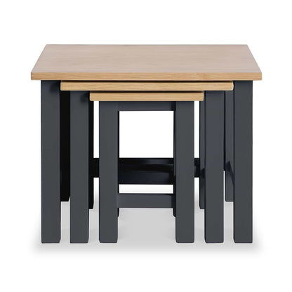 ROS-OUT-00637 Grade-C1 Roseland Furniture Farrow Nest Of 3 Tables Charcoal - Fully Assembled RRP £114.95