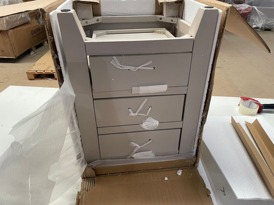 DFS-HOM-00833 Grade-C2 DFS DFS Richmond 3 Drawer Bedside Table in Elephant Grey RRP £159