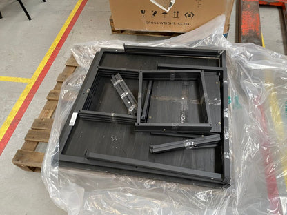 DUS-GOL-08153 Grade-BER Dusk Ava Space Saver 4 Seater Dining Table and Chairs - Black/Sand RRP £449