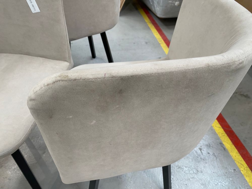 DUS-GOL-08153 Grade-BER Dusk Ava Space Saver 4 Seater Dining Table and Chairs - Black/Sand RRP £449