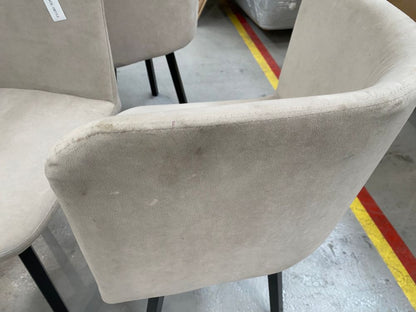 DUS-GOL-08153 Grade-BER Dusk Ava Space Saver 4 Seater Dining Table and Chairs - Black/Sand RRP £449