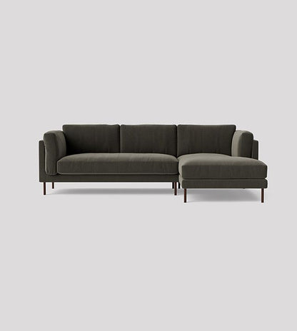 SWO-CC2-00283 Grade-BER Swoon Munich RH Corner Sofa in Spruce Crushed Velvet RRP £2619.00