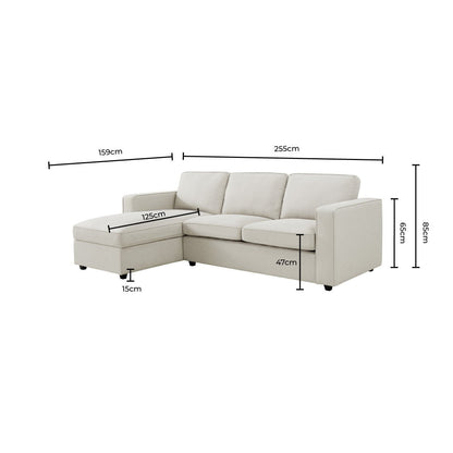 DUS-GOL-09102 Grade-BER Dusk Soho Left Hand Storage Chaise Sofa - Grey RRP £859