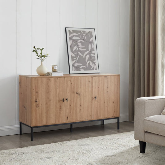DUS-GOL-02183 Grade-B Dusk Willow Large Sideboard - Oak Effect RRP £164