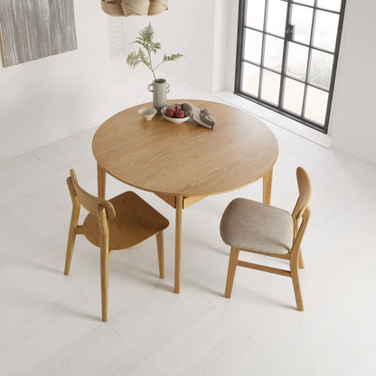 FIS-APM-00455 Grade-BER Fishe & Lilly Wright Oak Round Extendable 6-8 Person Dining Table RRP £800