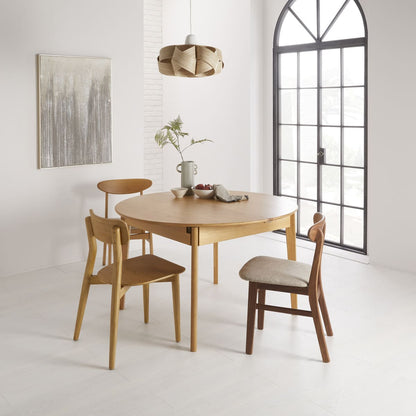FIS-APM-00455 Grade-BER Fishe & Lilly Wright Oak Round Extendable 6-8 Person Dining Table RRP £800