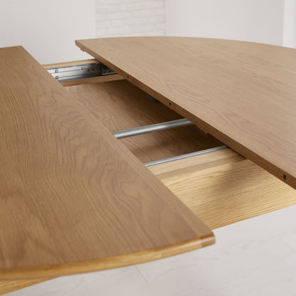 FIS-APM-00455 Grade-BER Fishe & Lilly Wright Oak Round Extendable 6-8 Person Dining Table RRP £800