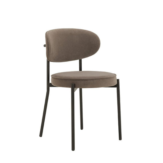 DUS-APM-52346 Grade-B Dusk Mia Pair of Dining Chairs in Taupe Matt Velvet RRP £199