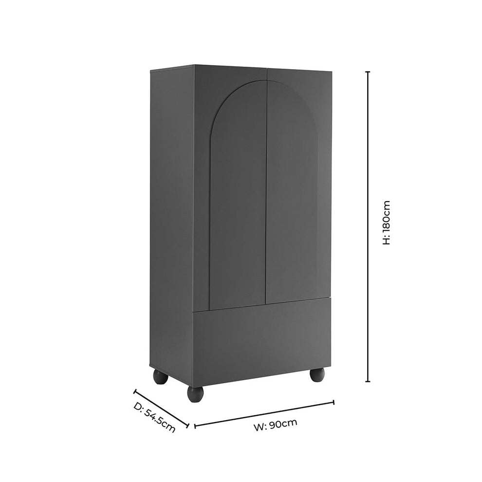 DUS-CC2-04807 Grade-B Dusk Rachel Arch Front 2 Door Wardrobe with Drawer - Terracotta RRP £269.00