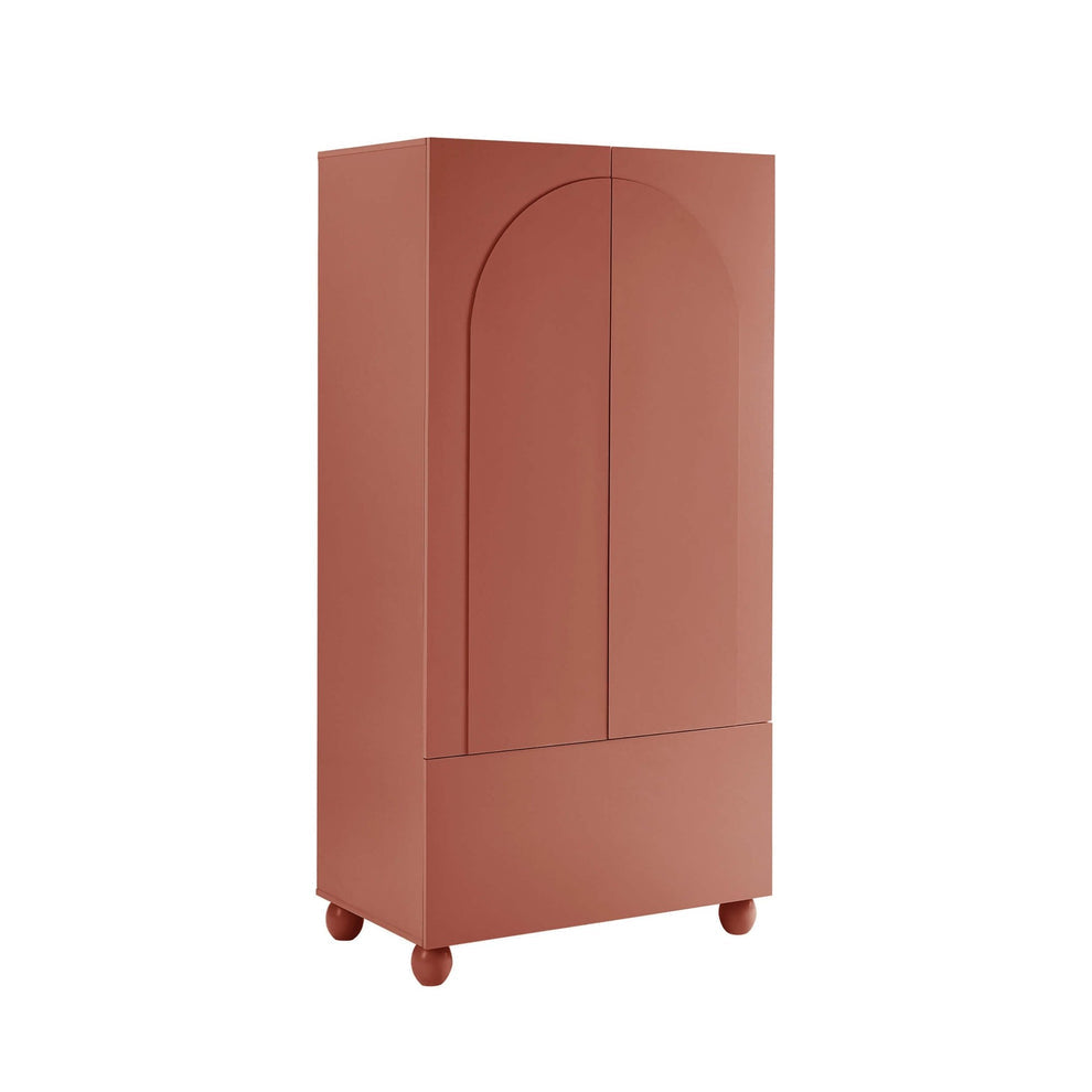DUS-CC2-04807 Grade-B Dusk Rachel Arch Front 2 Door Wardrobe with Drawer - Terracotta RRP £269.00