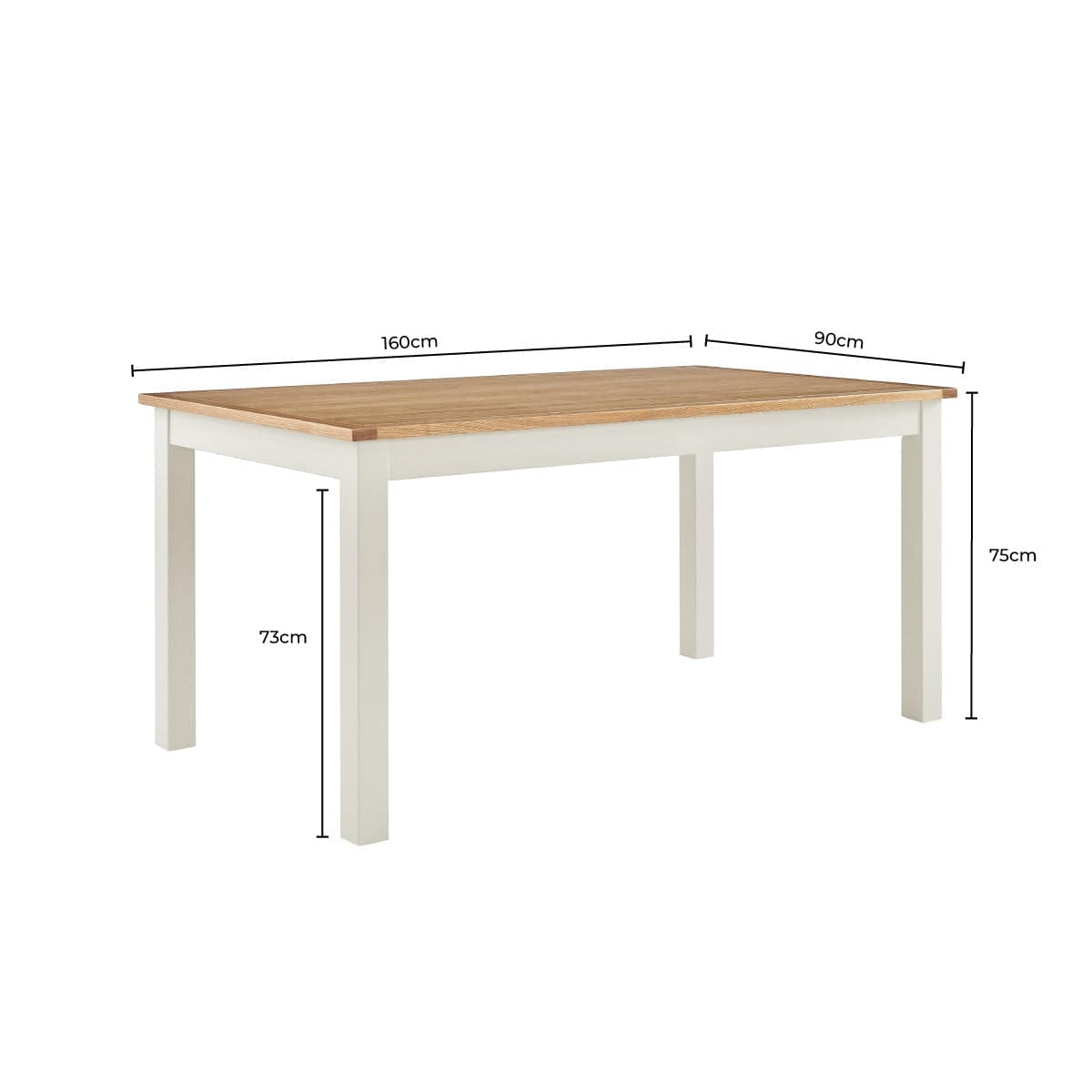 DUS-APM-06063 Grade-B Dusk Alice 4-6 Seater Dining Table - Oak/Cream RRP £209