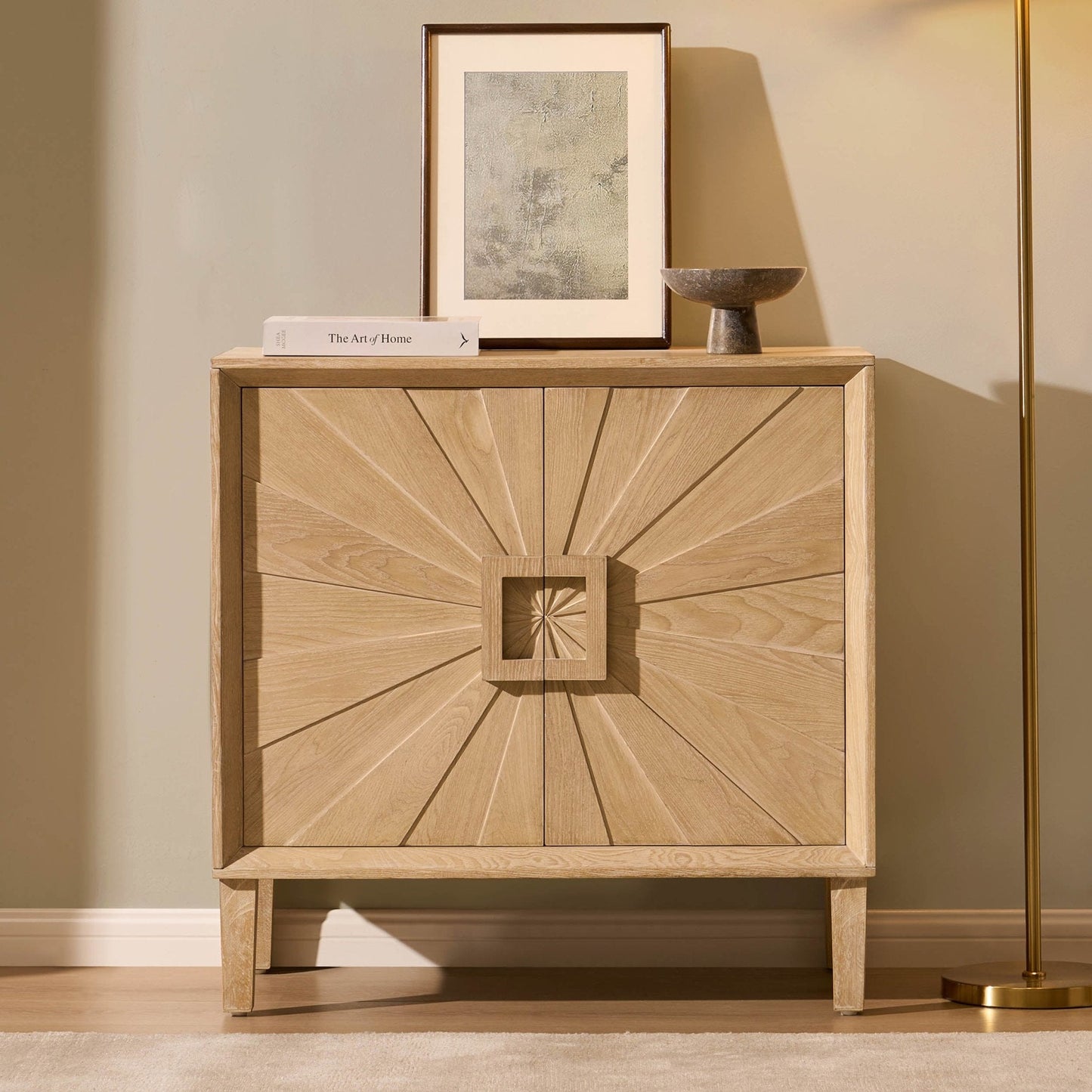 DUS-CC2-04030 Grade-B Dusk Amaya Ash 2 Door Sideboard - Light Wood RRP £229.00
