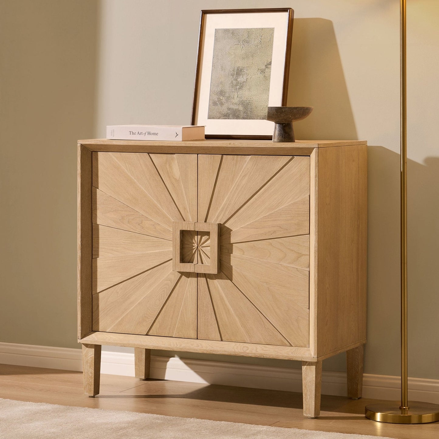 DUS-CC2-04030 Grade-B Dusk Amaya Ash 2 Door Sideboard - Light Wood RRP £229.00