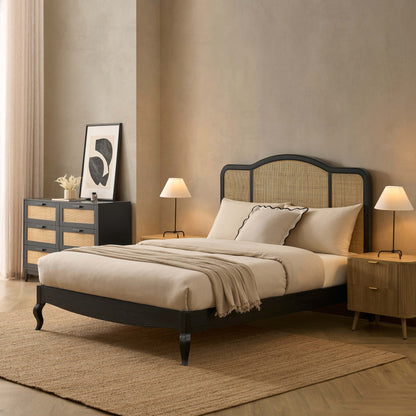 DUS-CC2-04031 Grade-B Dusk Annecy Kingsize Rattan Bed Frame - Black RRP £369 RRP £339.00