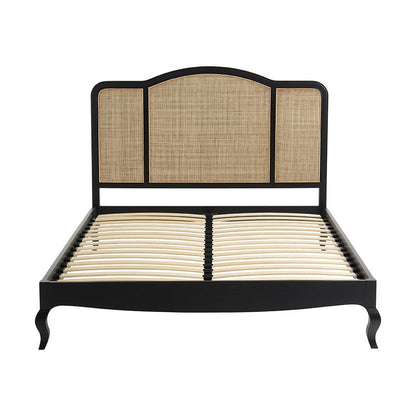 DUS-CC2-04031 Grade-B Dusk Annecy Kingsize Rattan Bed Frame - Black RRP £369 RRP £339.00