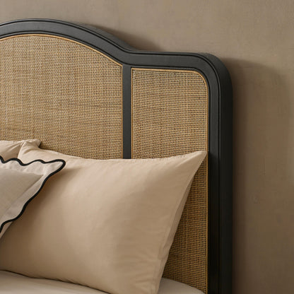 DUS-CC2-04031 Grade-B Dusk Annecy Kingsize Rattan Bed Frame - Black RRP £369 RRP £339.00