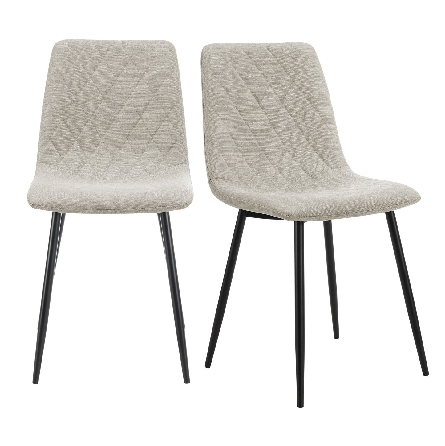 DUS-GOL-00980 Grade-B Dusk Annie Set Of 2 Dining Chairs - Linen - Stone Grey RRP £89