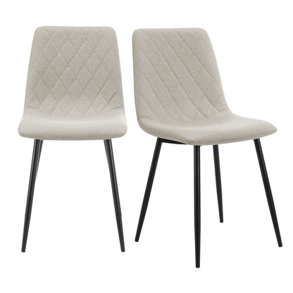 DUS-GOL-00980 Grade-B Dusk Annie Set Of 2 Dining Chairs - Linen - Stone Grey RRP £89