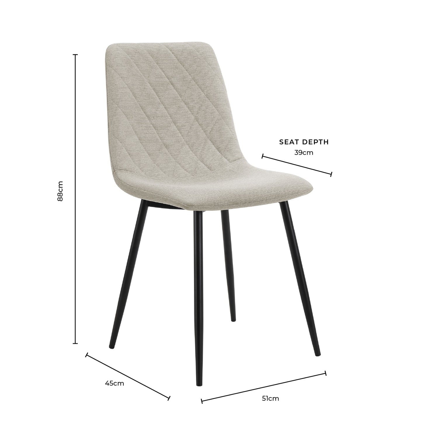 DUS-GOL-00980 Grade-B Dusk Annie Set Of 2 Dining Chairs - Linen - Stone Grey RRP £89