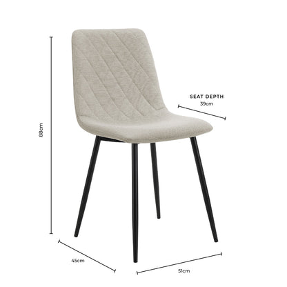 DUS-GOL-00980 Grade-B Dusk Annie Set Of 2 Dining Chairs - Linen - Stone Grey RRP £89