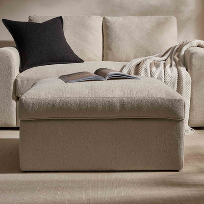 DUS-CC2-03935 Grade-B Dusk Antalya Storage Ottoman Pouffe - Sand Boucle RRP £199.00