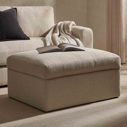 DUS-CC2-03935 Grade-B Dusk Antalya Storage Ottoman Pouffe - Sand Boucle RRP £199.00