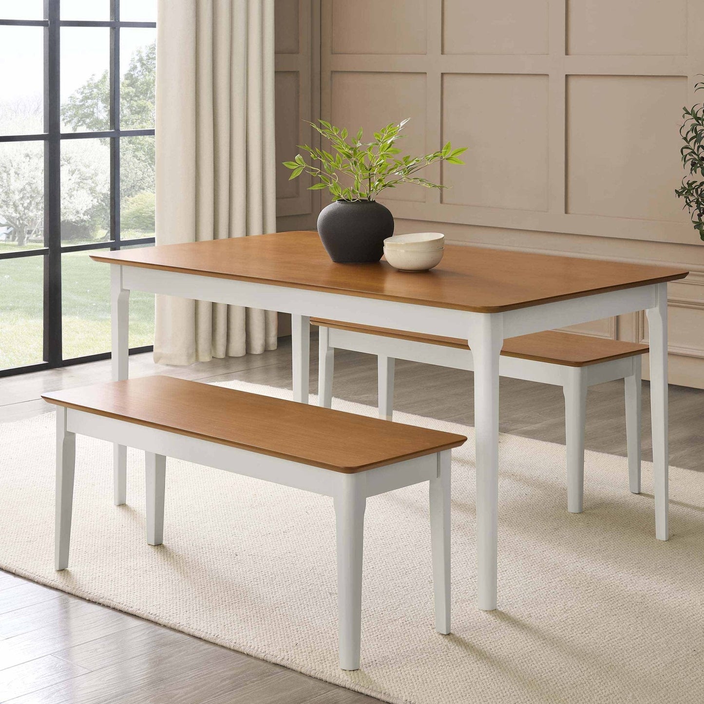DUS-GOL-03649 Grade-B Dusk Anya 4-6 Seater Dining Table - Pine Wood RRP £164