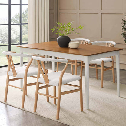 DUS-GOL-03649 Grade-B Dusk Anya 4-6 Seater Dining Table - Pine Wood RRP £164