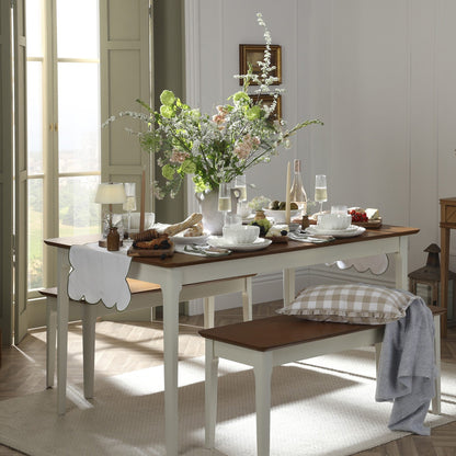 DUS-GOL-03649 Grade-B Dusk Anya 4-6 Seater Dining Table - Pine Wood RRP £164