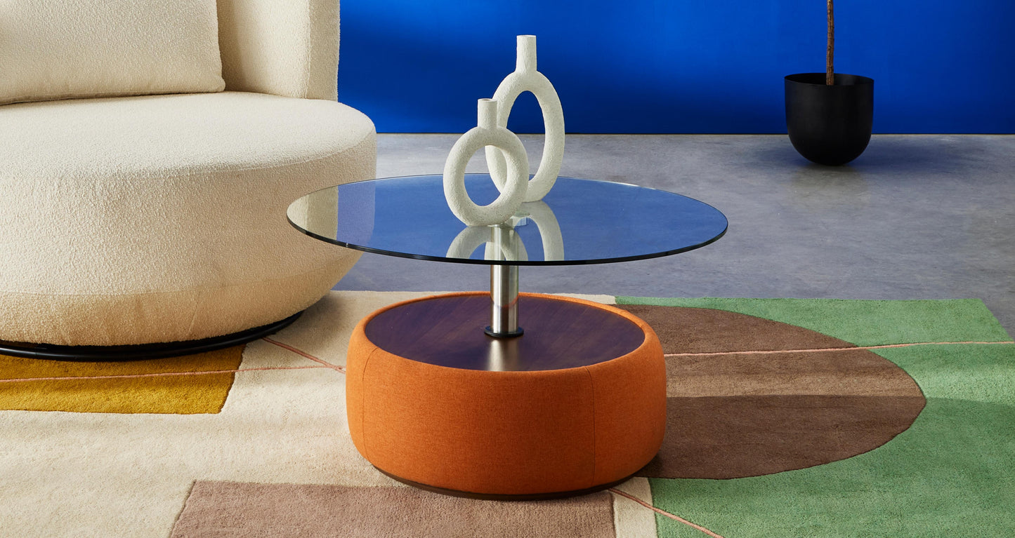 DFS-NEW-06203 Grade-A DFS Aroldo Fabric Coffee Table In Orange RRP £89