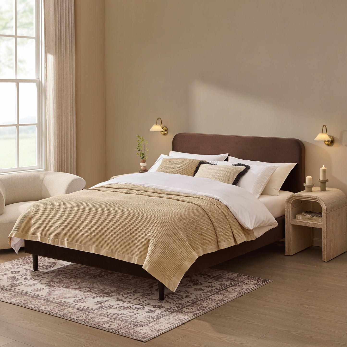 DUS-CC2-03229 Grade-B Dusk Ascot Bed Frame - Cappuccino Single RRP £149.00