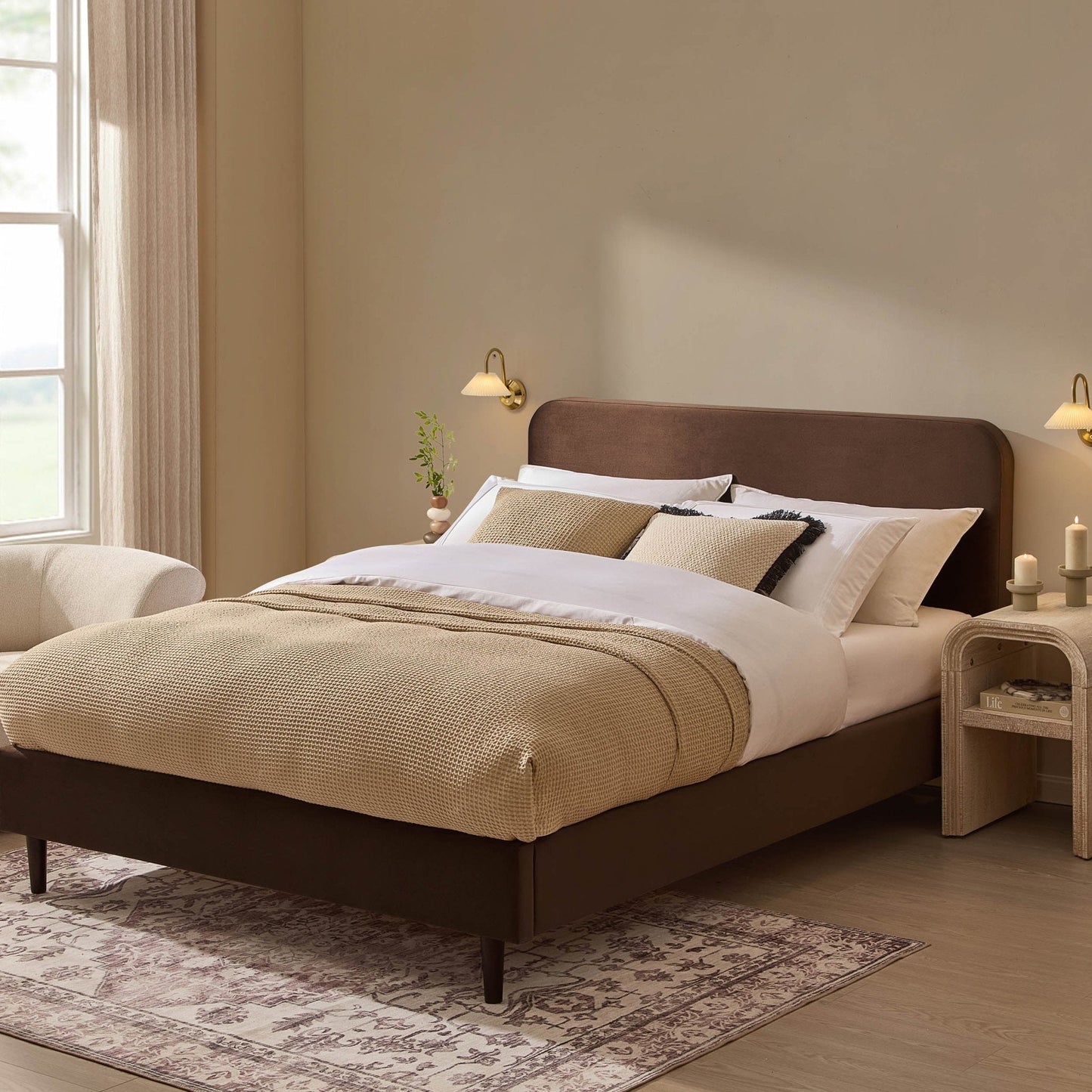 DUS-CC2-03229 Grade-B Dusk Ascot Bed Frame - Cappuccino Single RRP £149.00