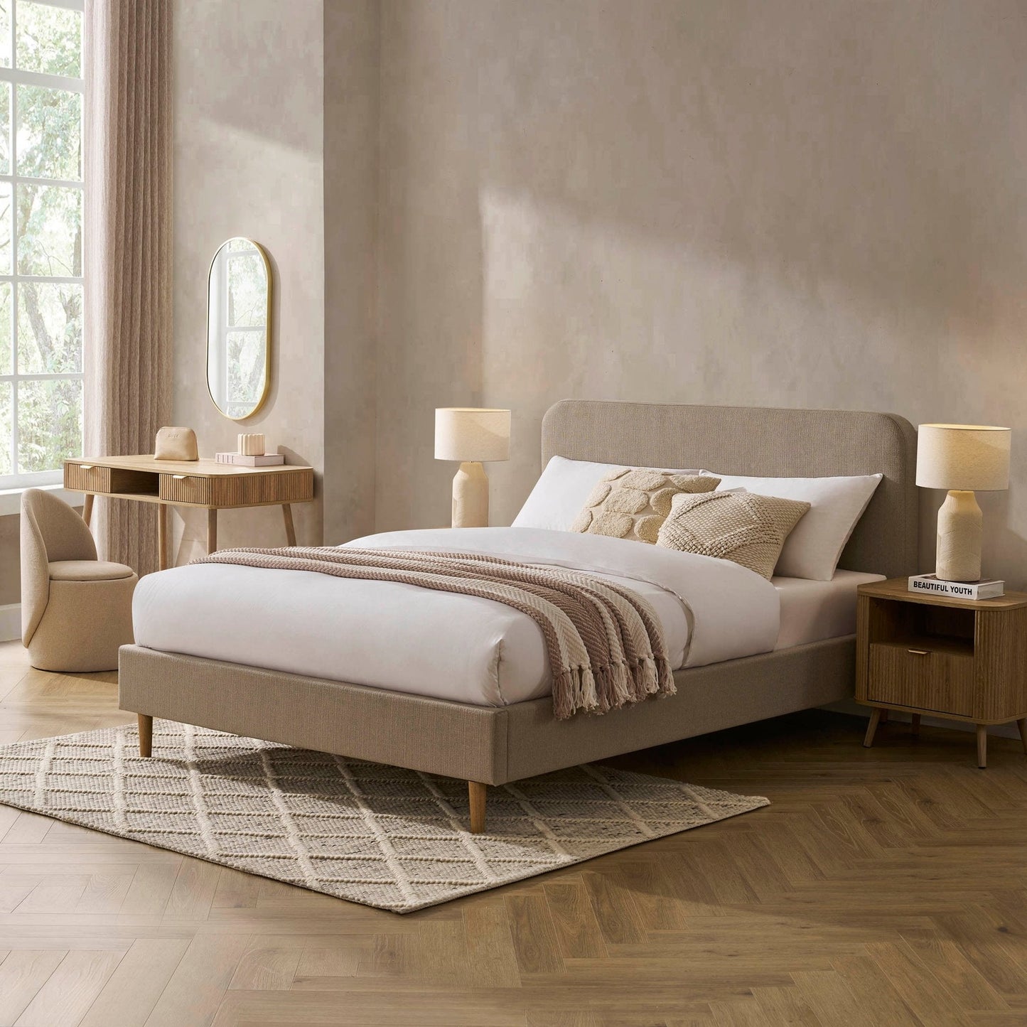 DUS-CC2-04401 Grade-B Dusk Ascot Bed Frame - Stone Grey - Super King RRP £299.00