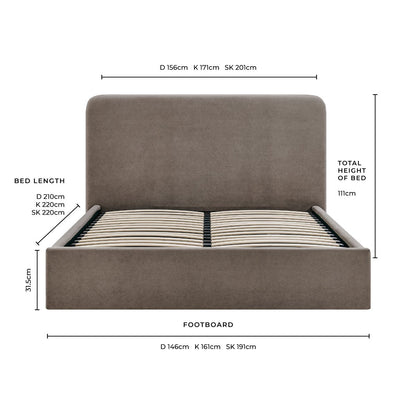 DUS-CC2-02236 Grade-B Dusk Ascot Double Ottoman Storage Bed - Taupe RRP £299
