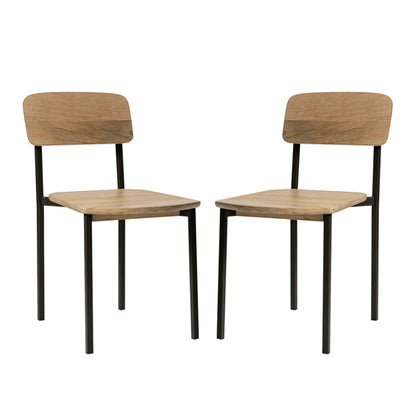 SWO-AP-31123 Grade-BER-DOA Swoon Docklands Pair of Dining Chairs in Natural Mango & Charcoal RRP £149.00