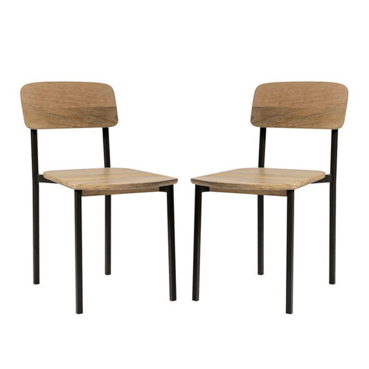 SWO-AP-31123 Grade-BER-DOA Swoon Docklands Pair of Dining Chairs in Natural Mango & Charcoal RRP £149.00