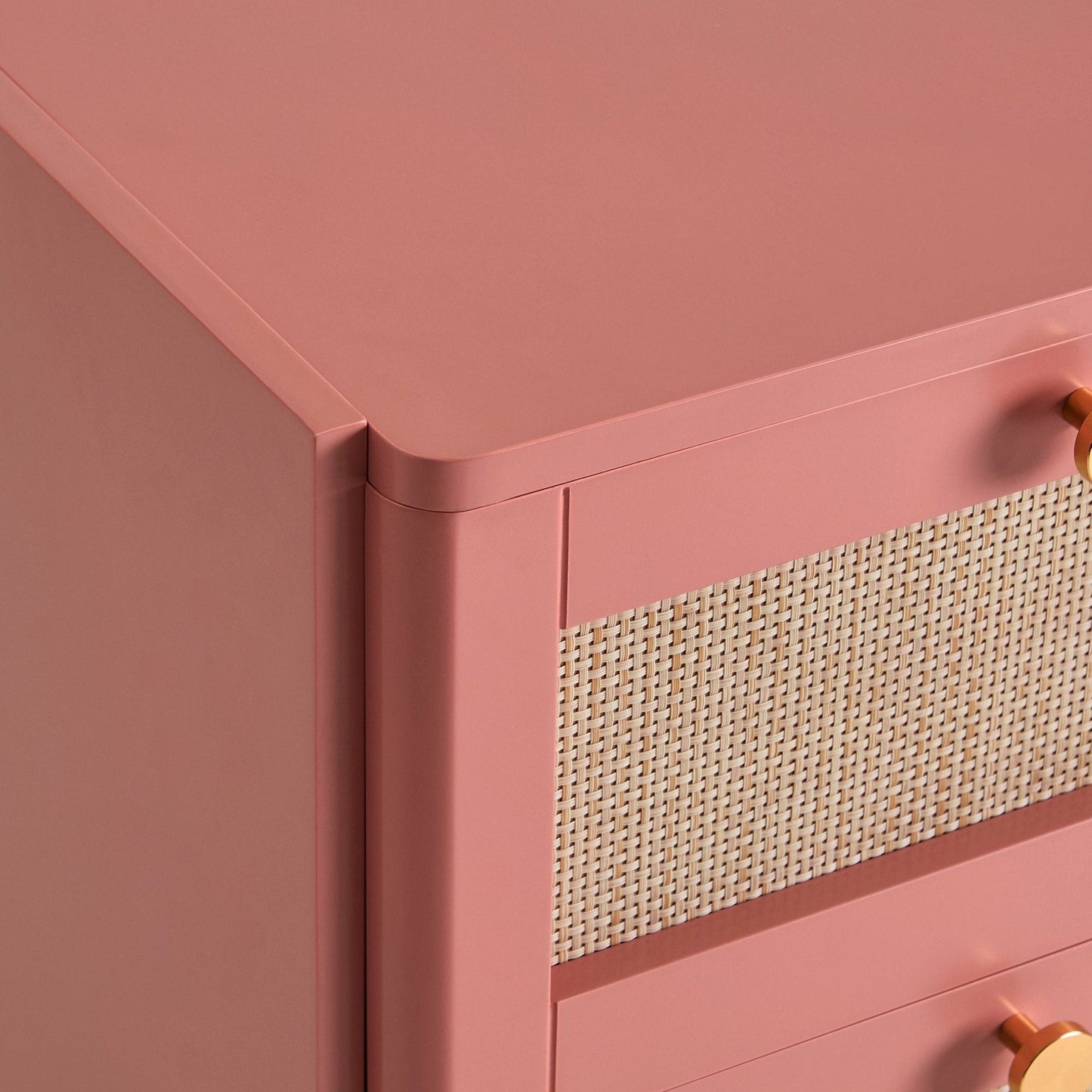 DUS-GOL-03590 Grade-B Dusk Aurelia 2 Drawer Bedside Table - Apricot RRP £130