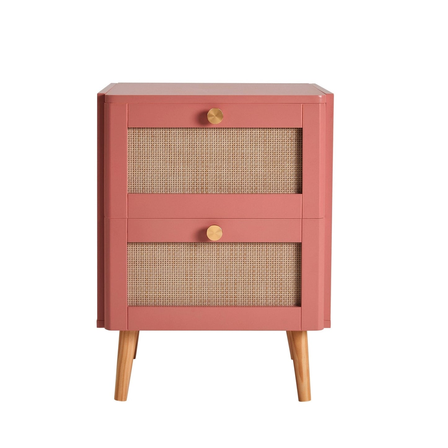 DUS-GOL-03590 Grade-B Dusk Aurelia 2 Drawer Bedside Table - Apricot RRP £130