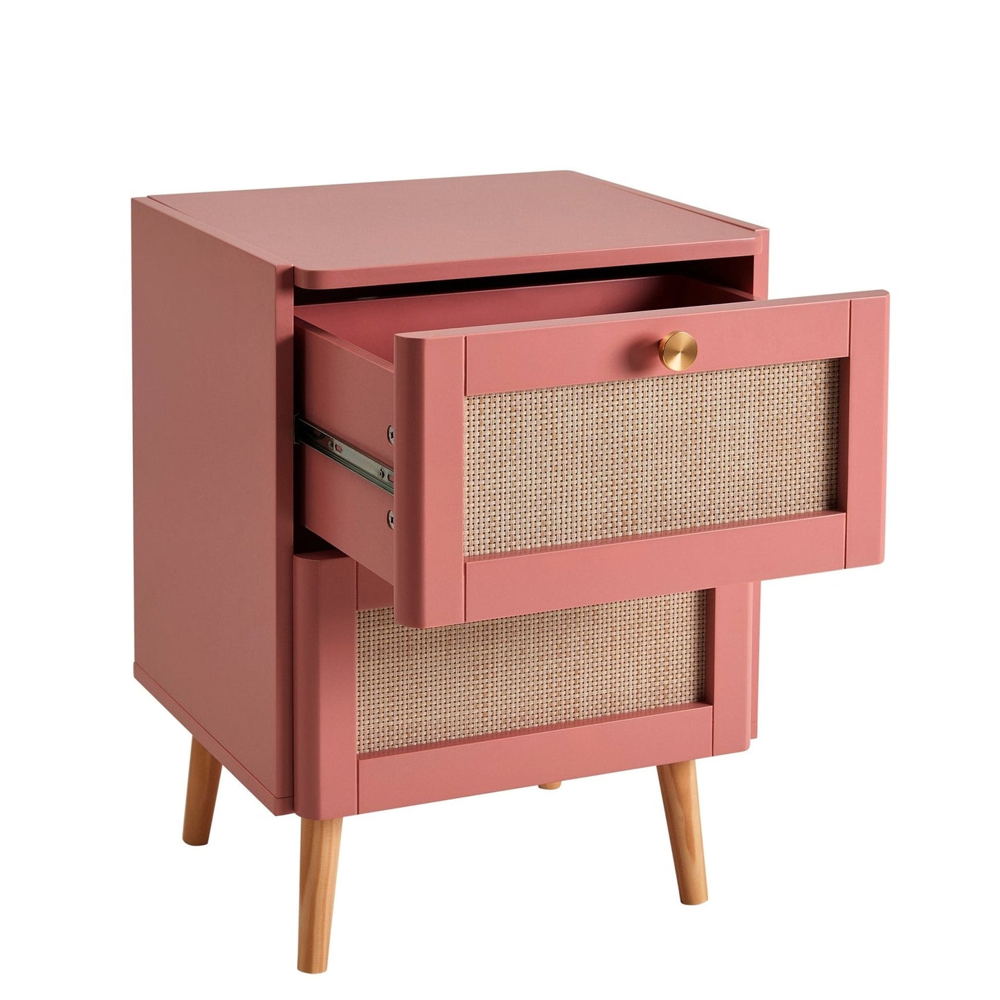 DUS-GOL-03590 Grade-B Dusk Aurelia 2 Drawer Bedside Table - Apricot RRP £130